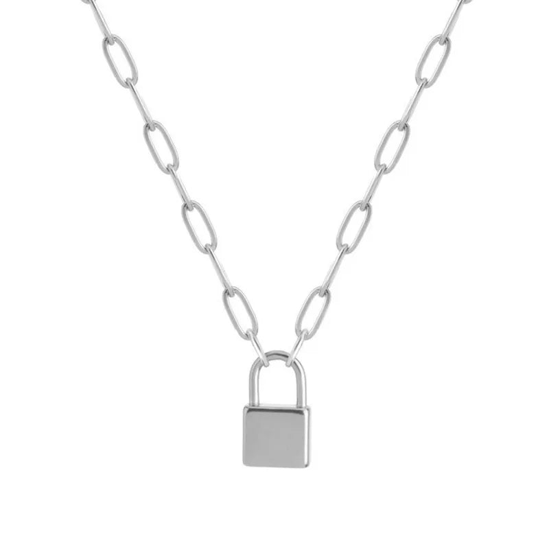 Mini Padlock Initial Necklace