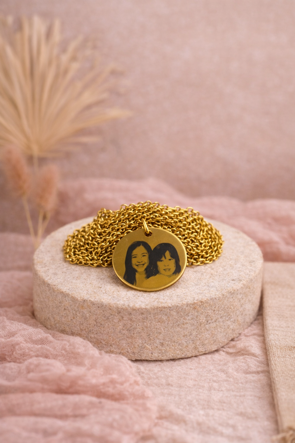 Custom Photo Necklace- Stainless Steel/18K Gold Plated Memory Pendant