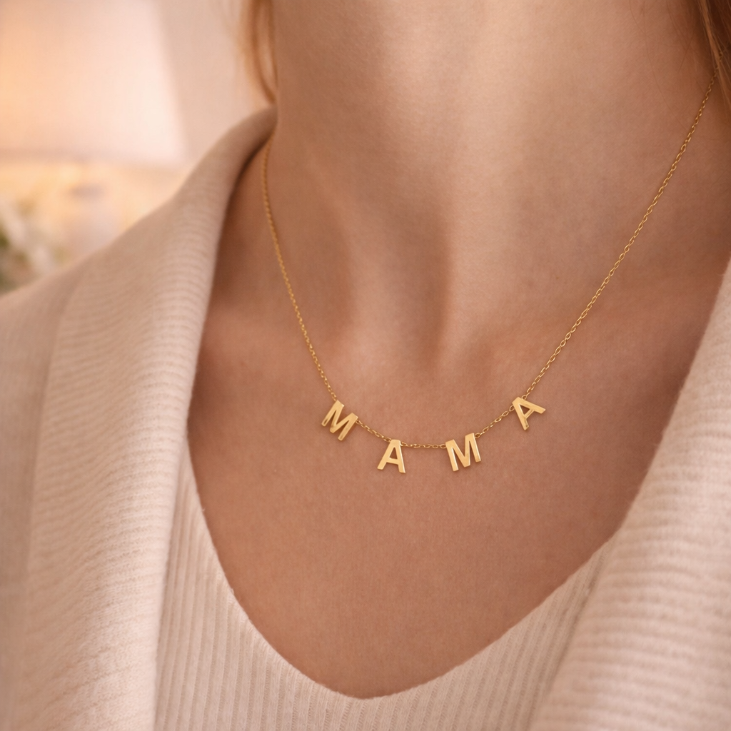 MAMA Necklace | Minimal Everyday Necklace (Silver or Gold)