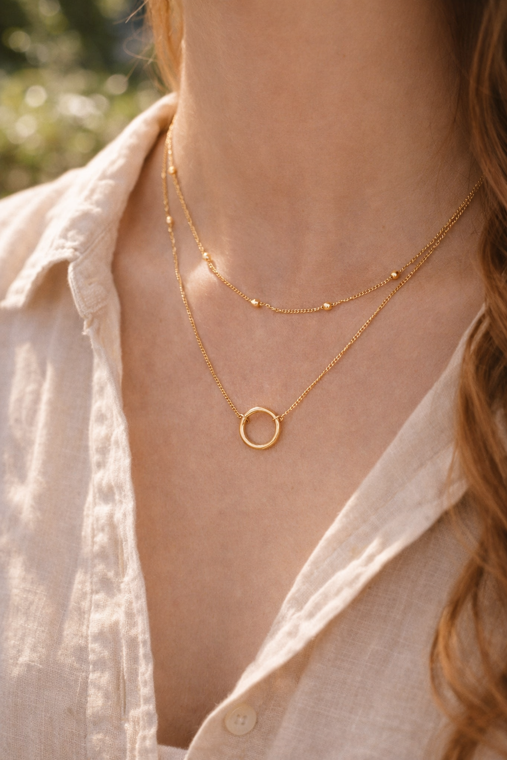 Layered Gold Circle Necklace