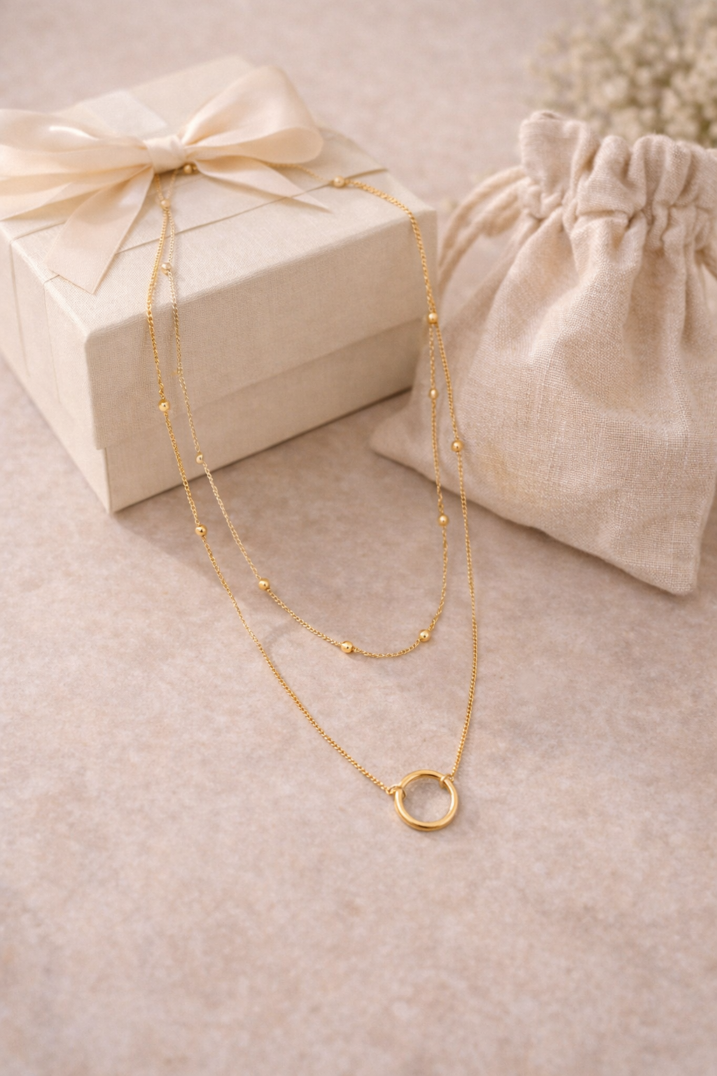 Layered Gold Circle Necklace